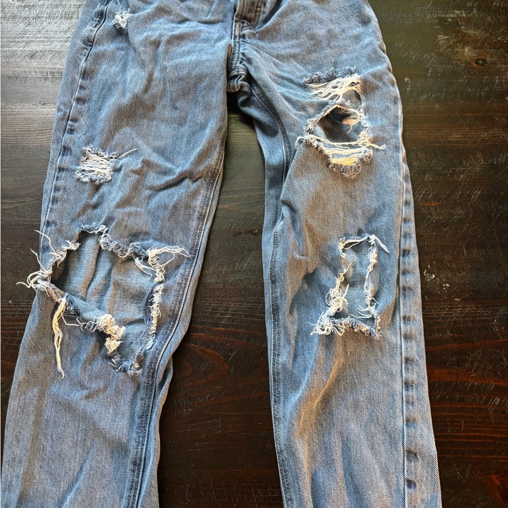 Old Navy Blue High Rise Distressed Jeans